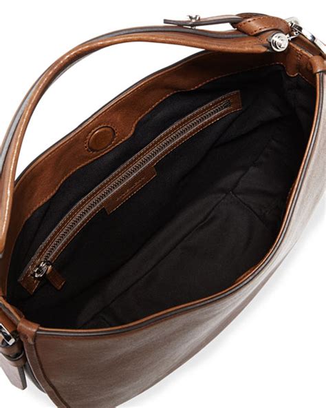 Givenchy Obsedia Small Leather Hobo Bag, Brown 